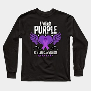 I Wear Purple For Lupus Awareness Long Sleeve T-Shirt